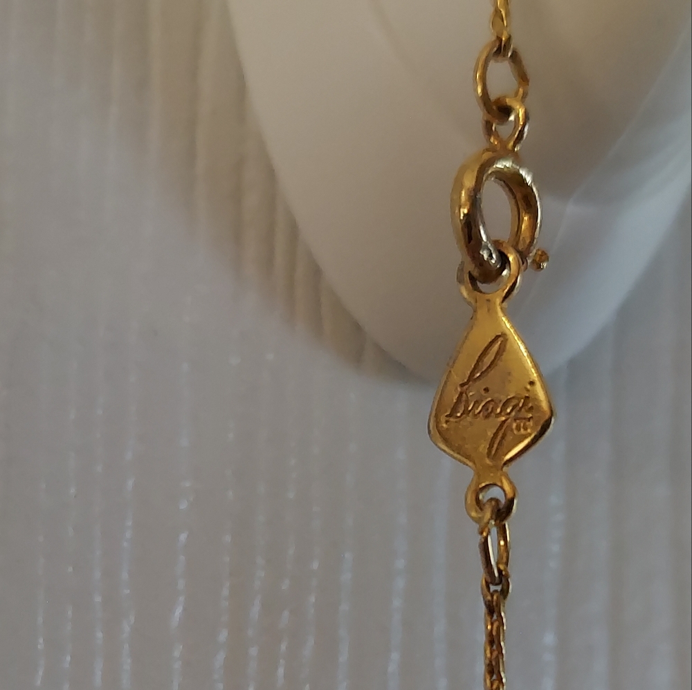 Y2k Biagi Gold Tone 14" Necklace Signed - EUC!